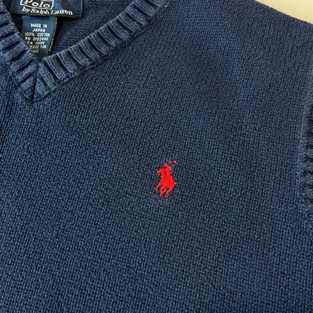 Polo Ralph Lauren Sweater Vest Kids size medium 8/10 Navy Blue